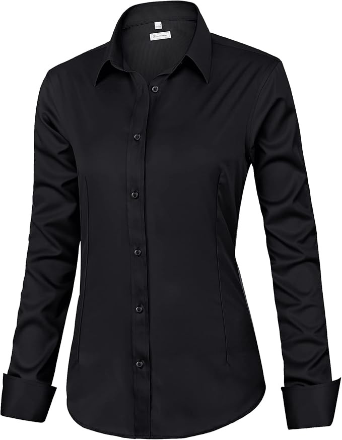siliteelon Womens Classic-Fit Dress Shirts Long Sleeve Button Down Wrinkle-Free Stretch Solid Cas... | Amazon (US)