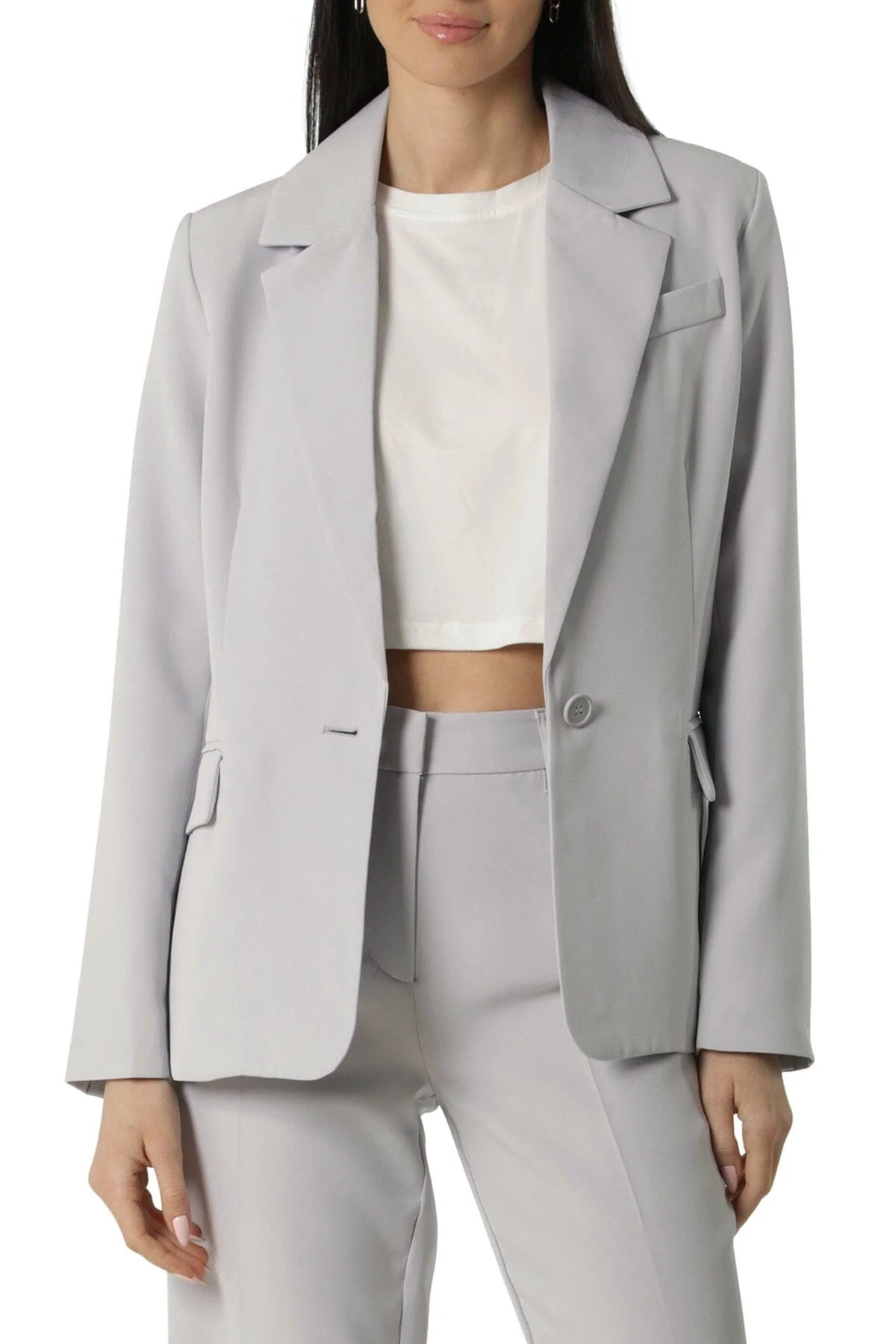 Single-Button Stretch Suit Blazer | Avec Les Files