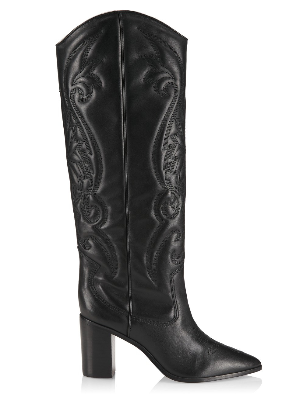 Women's Maryana Leather Block-Heel Western Boots - Black - Size 8 | Saks Fifth Avenue