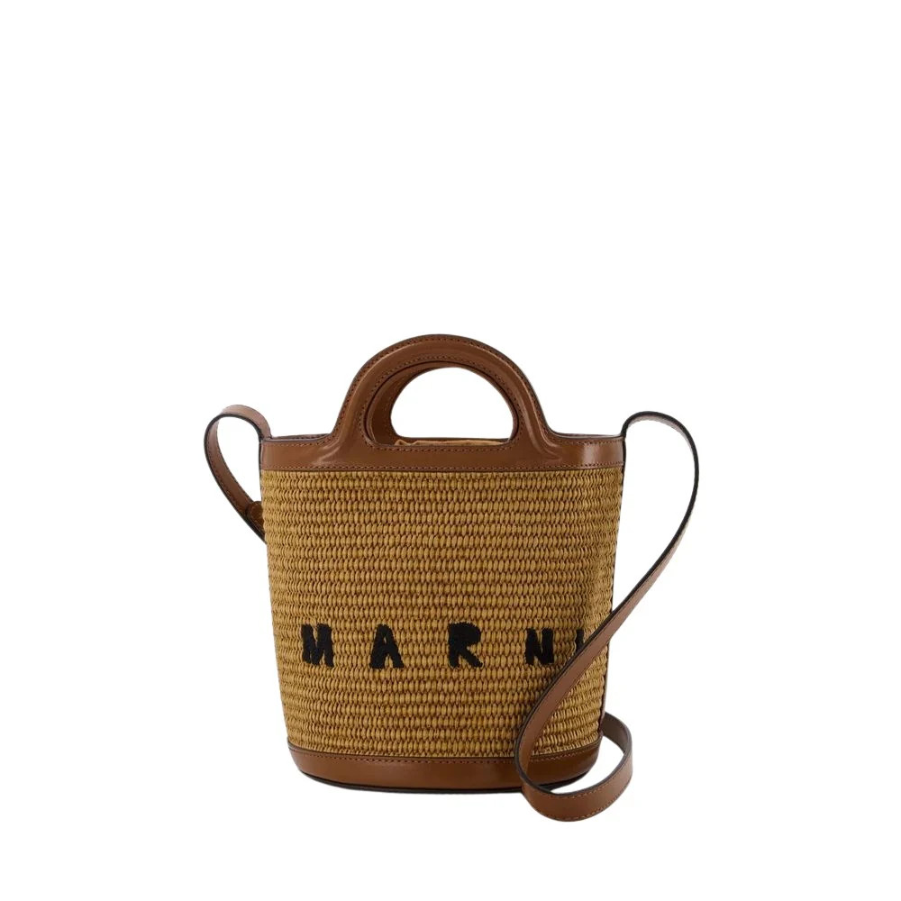 Mini Bucket Handbag - Raw Sienna - Leather | Shop Simon