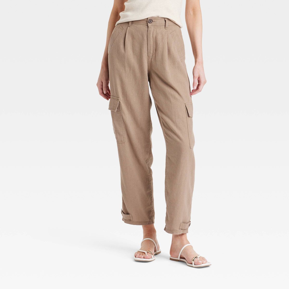 Women's High-Rise Straight Leg Linen Cargo Pants - A New Day™ | Target