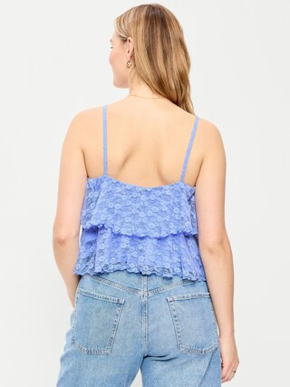 Sleeveless Tiered Lace Ruffle Top | Old Navy (US)