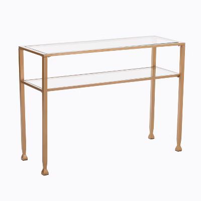 Jamel Metal/Glass Console Table Gold - Aiden Lane | Target