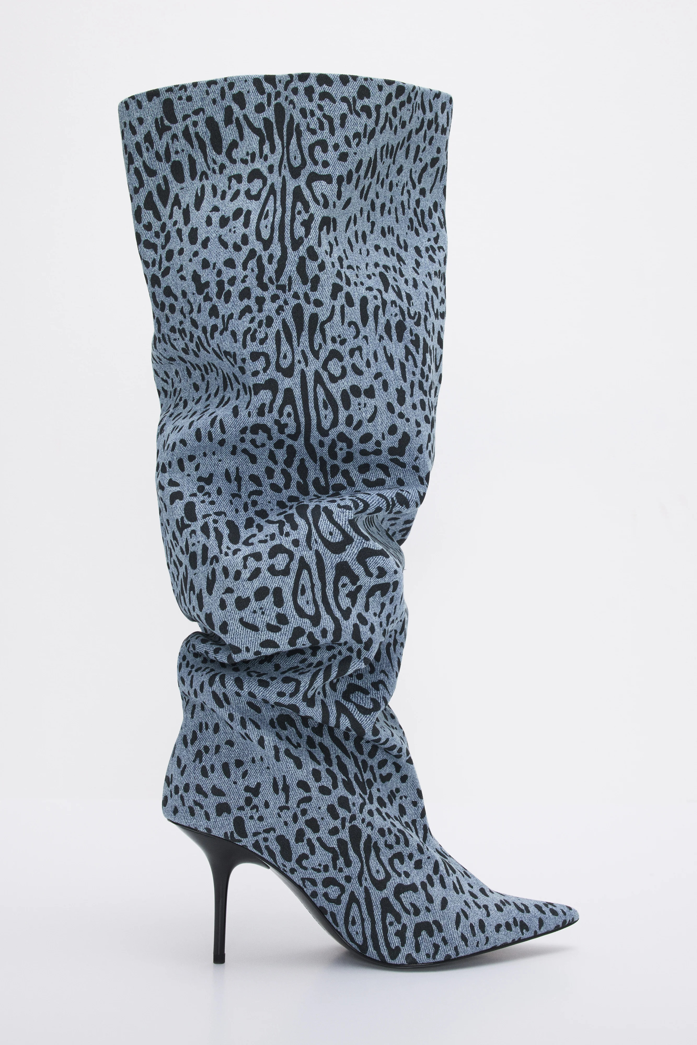 SLOUCHY BOOT | DENIM LEOPARD002 - GOOD AMERICAN | Good American