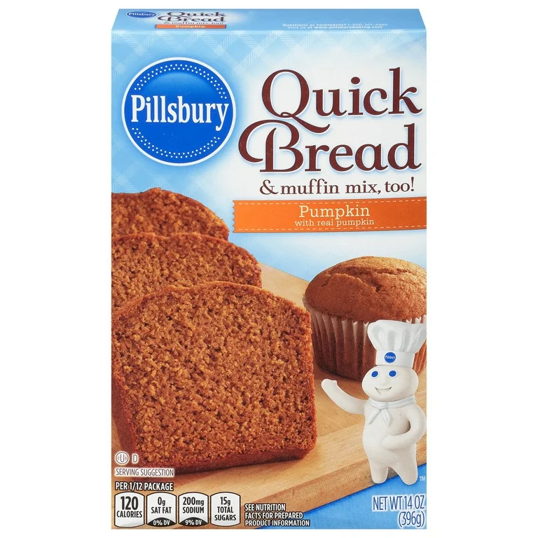 Pillsbury Pumpkin Quick Bread and Muffin Mix, 14 oz Box | Walmart (US)