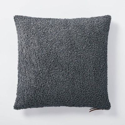 Oversized Boucle Square Throw Pillow with Exposed Zipper Blue/Gray - Threshold&#8482; designed wi... | Target
