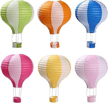 Hot Air Balloon Paper Lanterns for Wedding Birthday Engagement Christmas Party Decoration Stripe ... | Amazon (US)