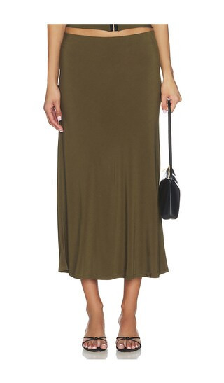 Bella Venice x REVOLVE Jessie Slip Skirt in Olive. - size M | Revolve Clothing (Global)