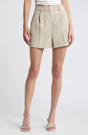 Pleated High Waist Trouser Shorts | Nordstrom