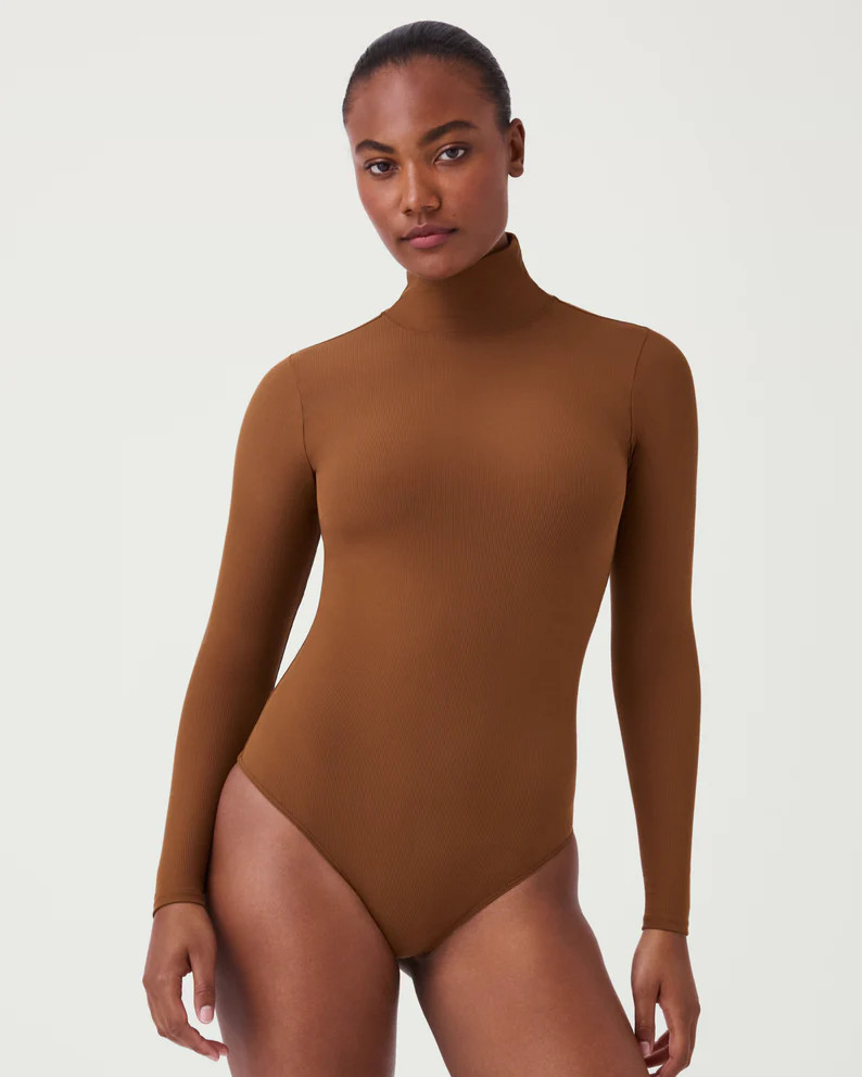 Suit Yourself Ribbed Long Sleeve Turtleneck Bodysuit | Spanx
