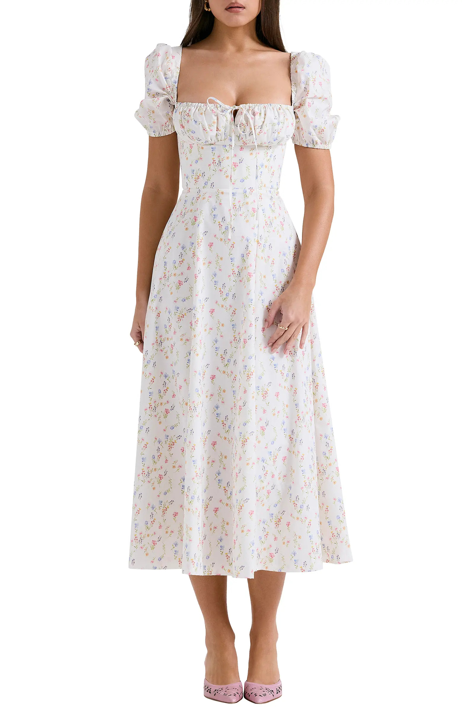Tallulah Puff Sleeve Midi Dress | Nordstrom