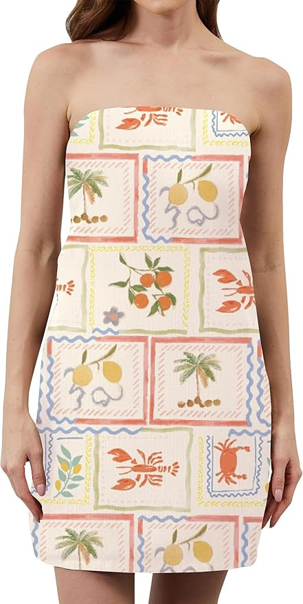 Floral Tube Bandeau Mini Dress Women Summer Sleeveless Strapless Short Dresses Casual Off Shoulde... | Amazon (US)