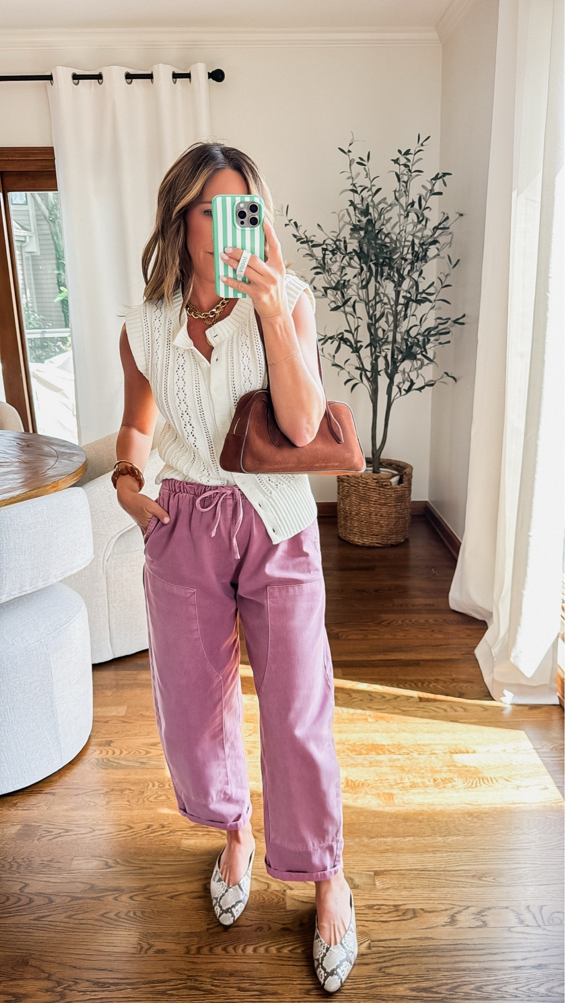 Early Fall perfection. 
XS pants. Regular length
S sweater ivory

#LTKootd #LTKSeasonal #LTKOver40