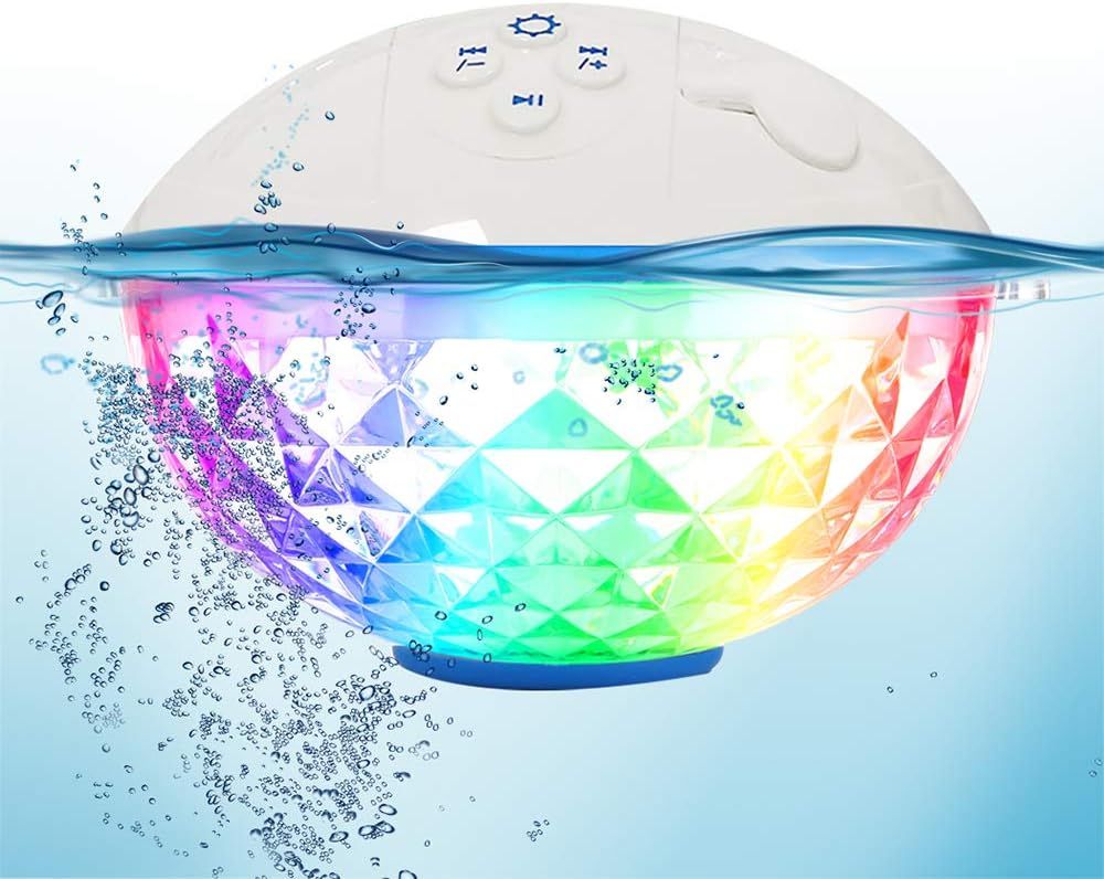 Floating Pool Speakers with Colorful Lights, Bluetooth Wireless Pool Speaker Floatable IPX7 Water... | Amazon (US)