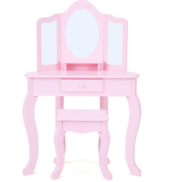 Fantasy Fields by Teamson Kids - Little Lady Alessandra Medium Corner Play Vanity, Pink | Maisonette