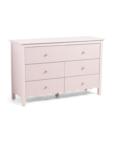 50x16x32 6 Drawer Fluted Scalloped Dresser | TJ Maxx
