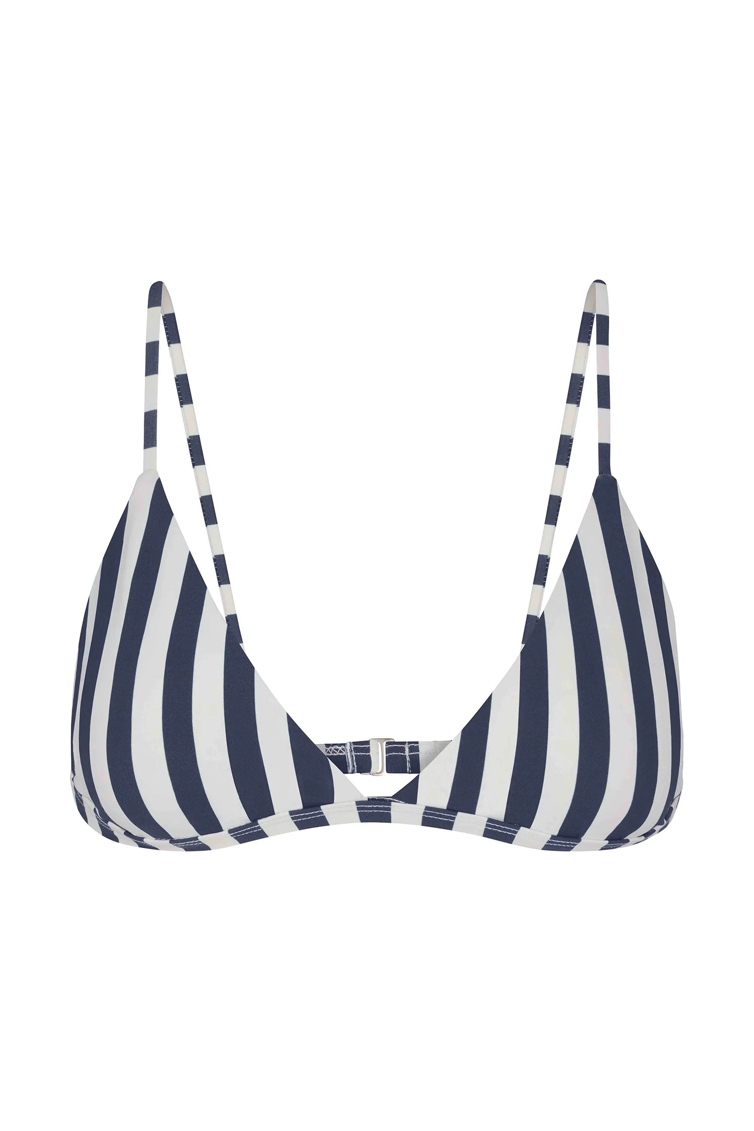 Classic Triangle Bikini Top in Marine Vertical Stripes | Anemos Swim (US)
