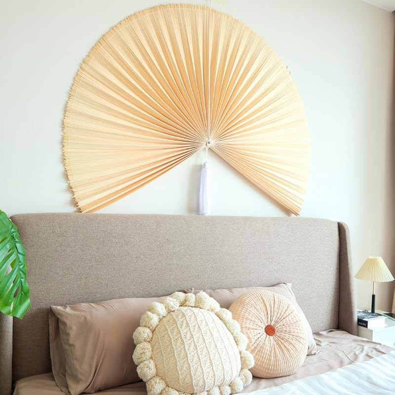 Bamboo Wall Fan Decor - Large & Folding Decorative Wall Fan - Ideal as Boho Fan Wall Decor, Over ... | Amazon (US)