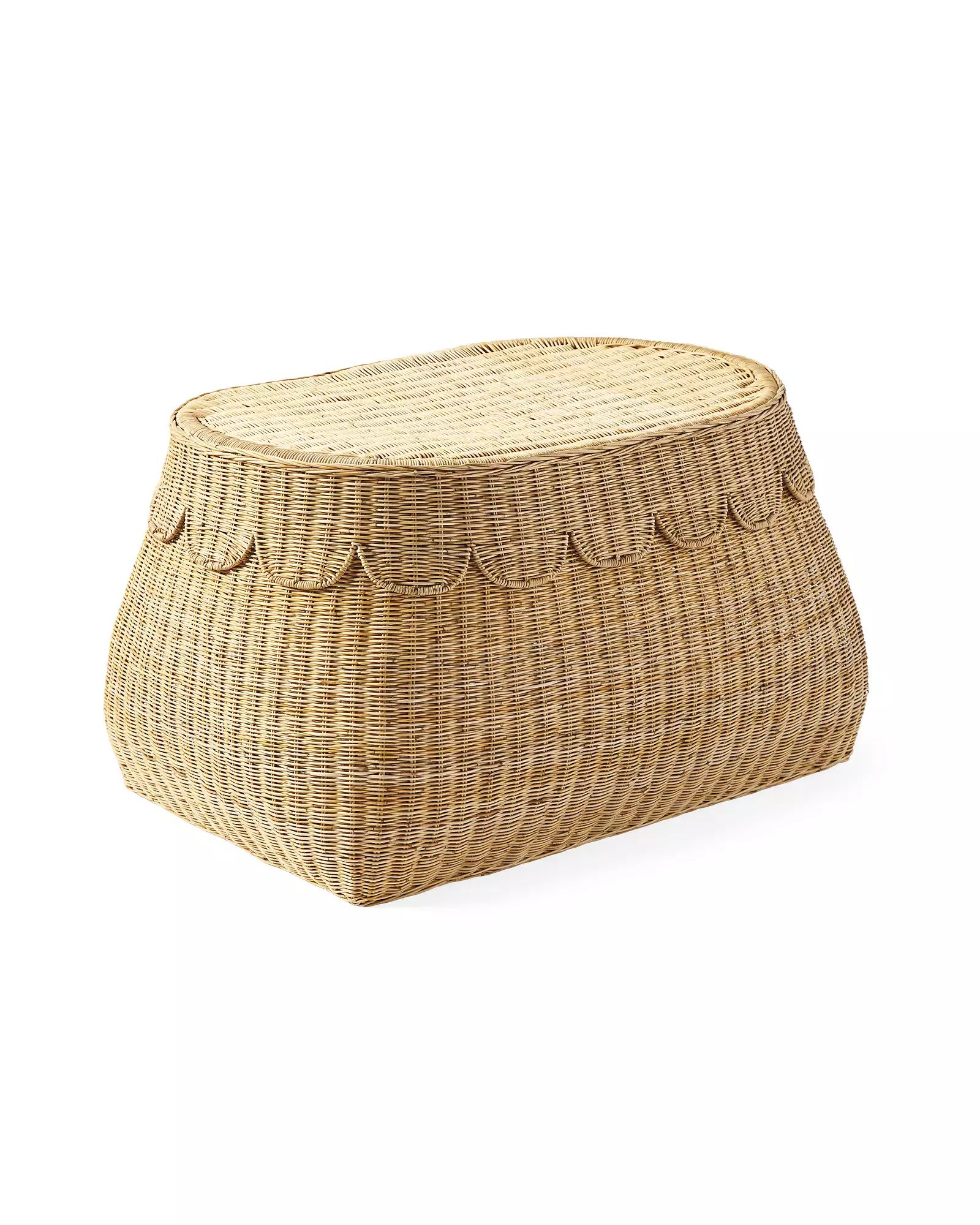 Scallop Rattan Basket | Serena and Lily