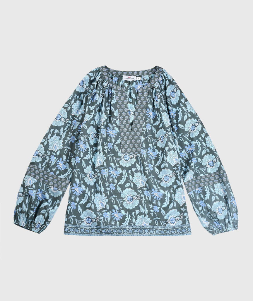 OUTLET Printed Long-Sleeve Popover Top | vineyard vines