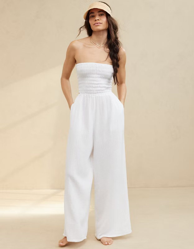Aerie Pool-To-Party Strapless Jumpsuit | American Eagle Outfitters (US & CA)