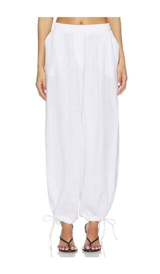 AEXAE Linen Balloon Pant in White. - size S | Revolve Clothing (Global)