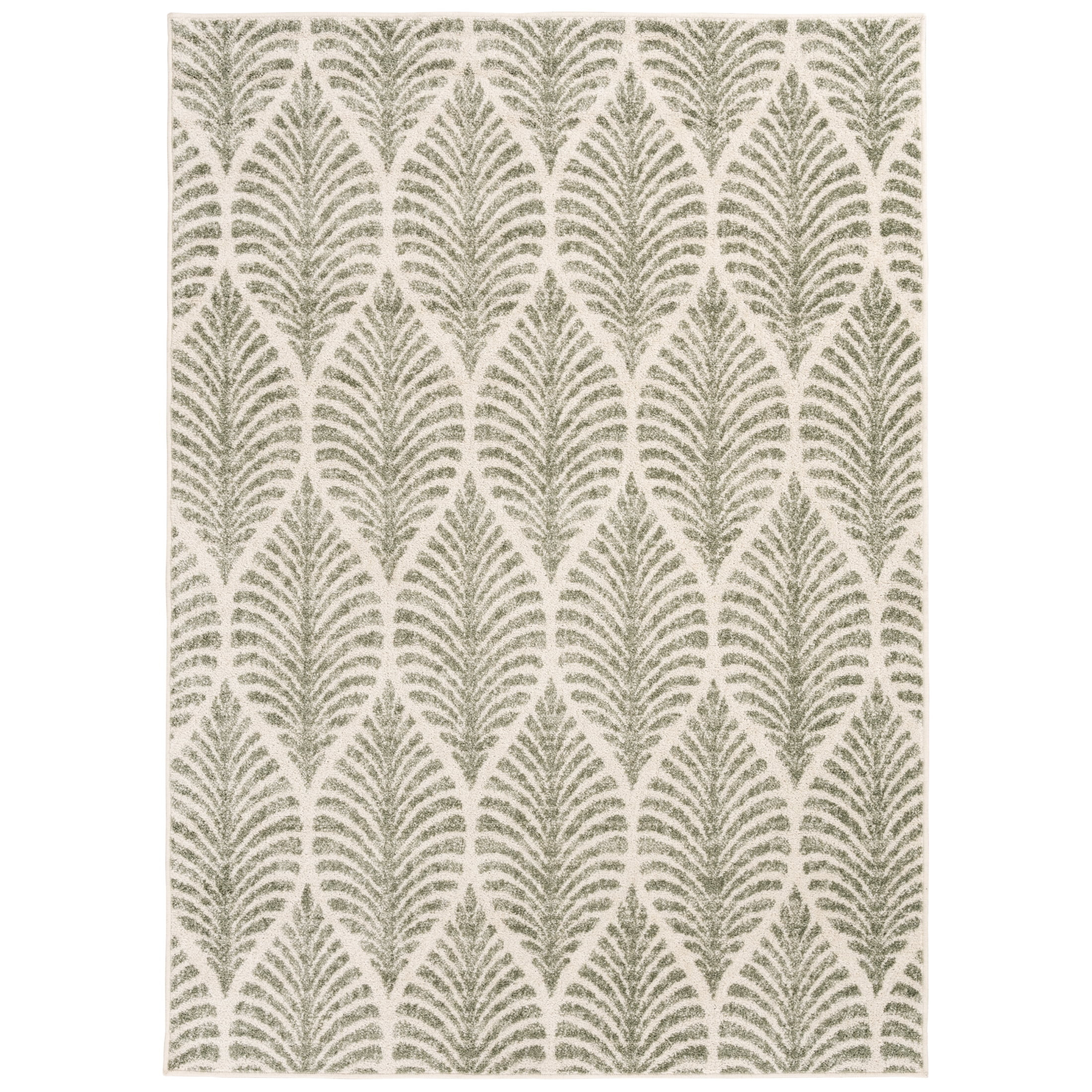 Mainstays Green Palm Leaf Indoor Area Rug, 5'x7' | Walmart (US)