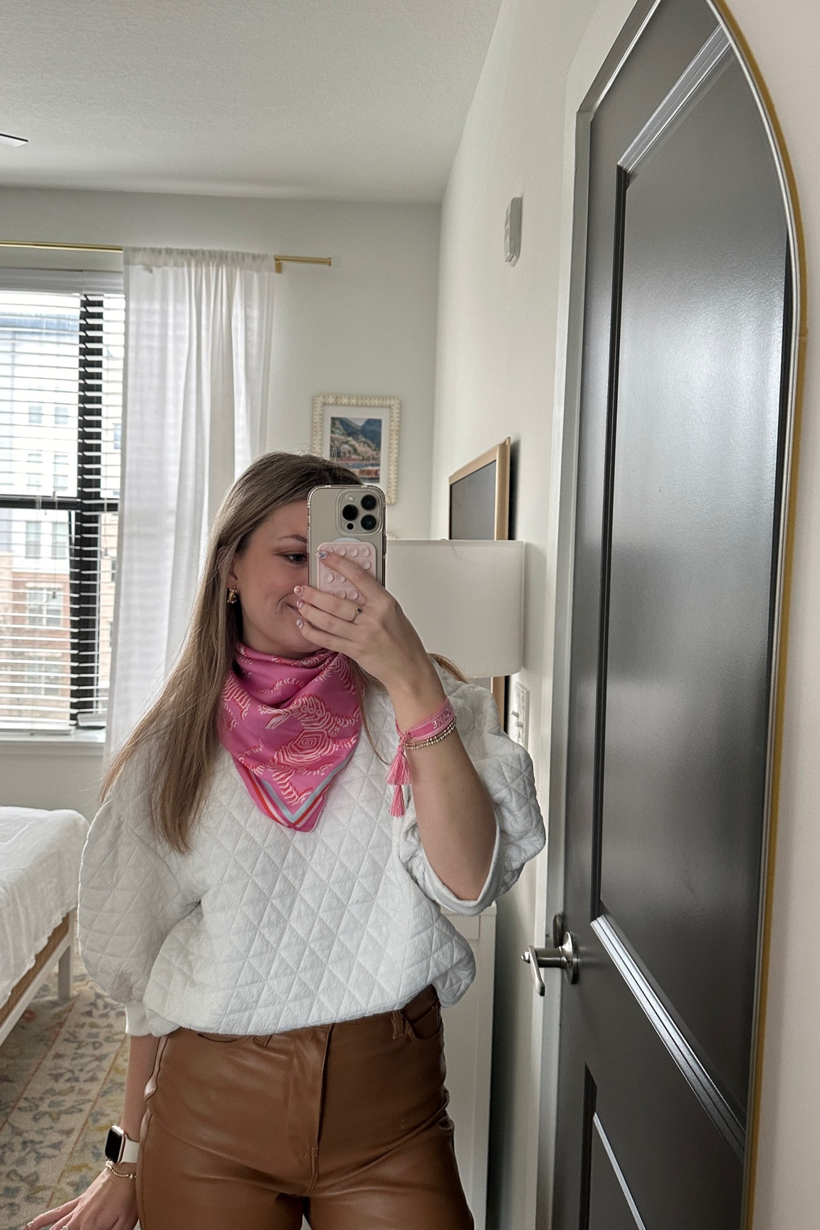 friday work ootd! 💗🥂 swells scarves are my absolute favorite and I love finding ways to incorporate a scarf into my outfit 🫶🏼 also love supporting a small business like hers!

#LTKMostLoved #LTKworkwear