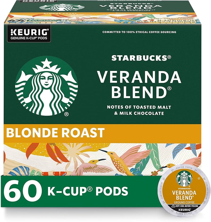 Starbucks K-Cup Coffee Pods—Starbucks Blonde Roast Coffee—Veranda Blend for Keurig Brewers—... | Amazon (US)