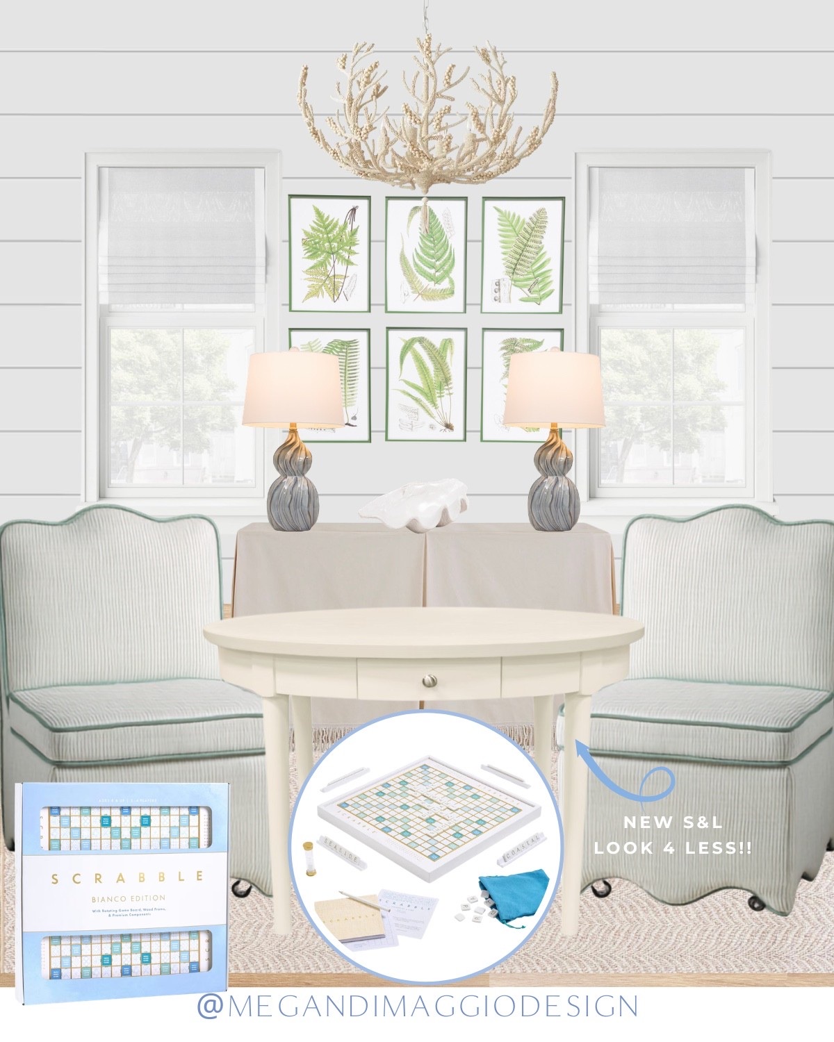Chic new game / mahjong table set up!! Can’t believe the price of this set of pinstriped scalloped chairs on castors! Dining height so perfect size 👌🏻 and pair with this new Serena & Lily breakfast table look for less!! Smaller than theirs and not expandable, but 42 inches so perfect for a game table!!

#LTKHome #LTKSaleAlert