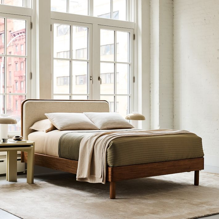Miles Wood & Upholstered Bed | West Elm (US)