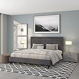 Flash Furniture Roxbury King Size Tufted Upholstered Platform Bed in Dark Gray Fabric | Amazon (US)
