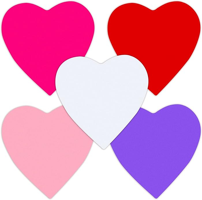 90 Pieces Heart Cutouts Paper Hearts Heart Shape Cards 5.5 Inches Large Valentine's Day Paper Cut... | Amazon (US)