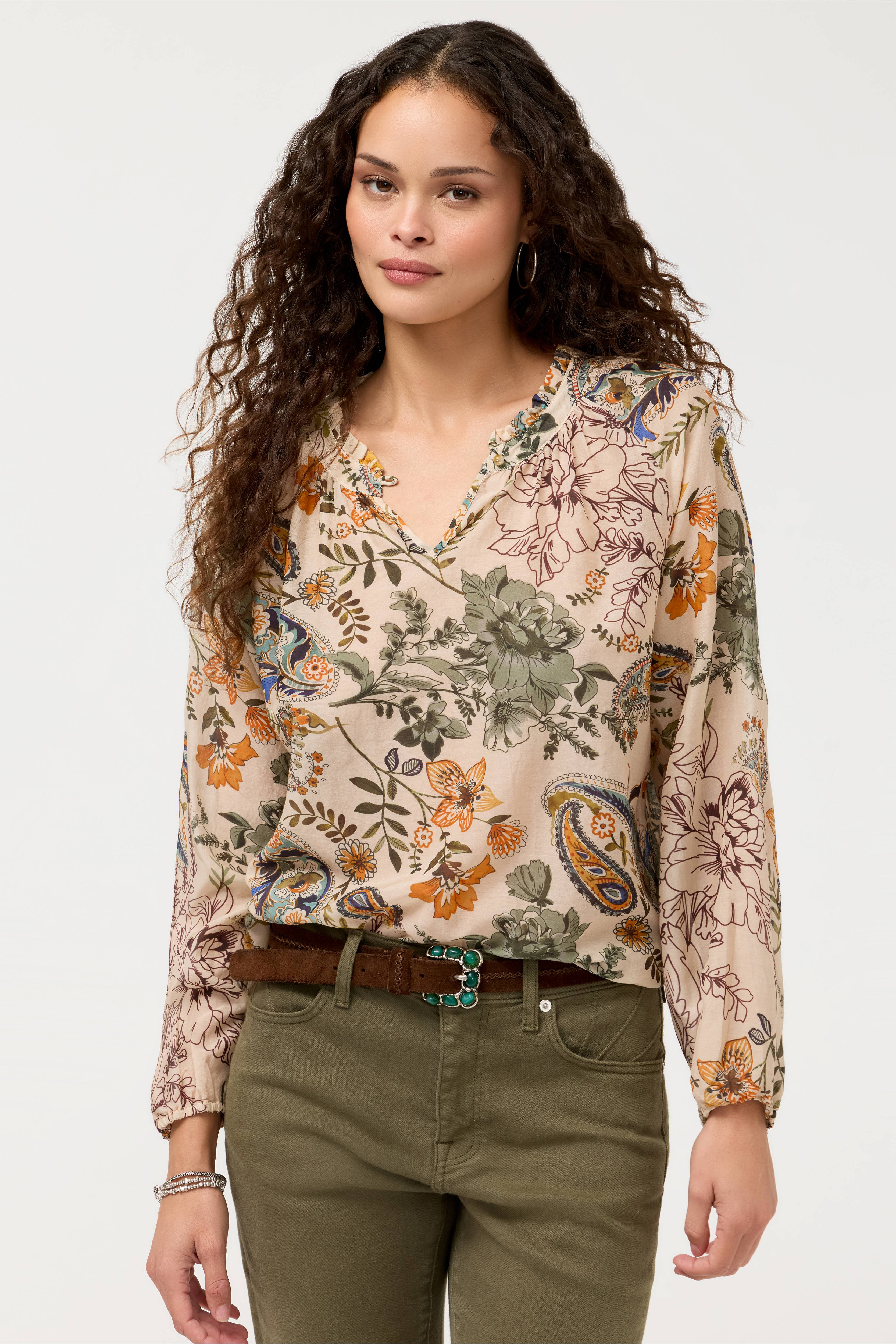 BELLINA RUFFLE COLLAR BLOUSE
                                
                                   ... | Johnny Was