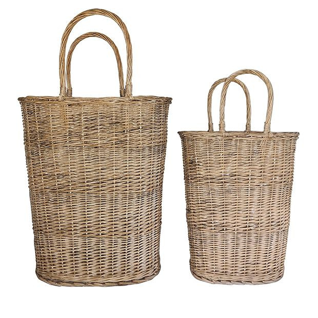 Handled Baguette Baskets Set of 2 | Antique Farm House