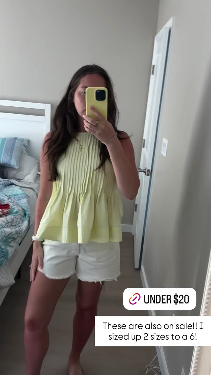 These are also on sale!! I sized up 2 sizes to a 6!

Size small in top 