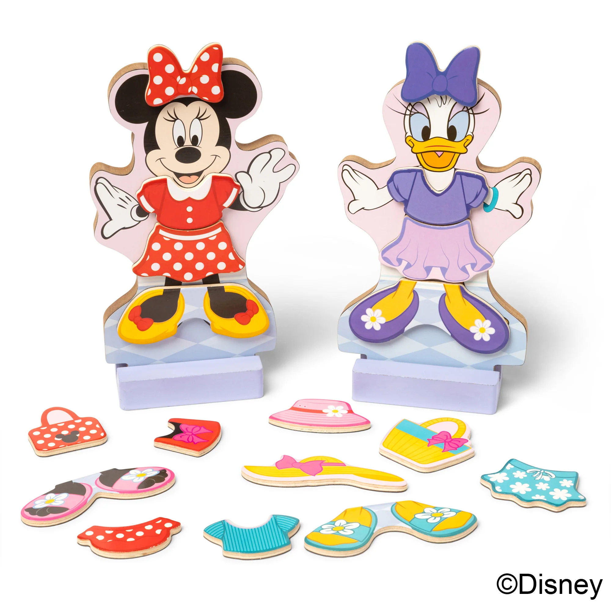 Disney Minnie & Daisy Deluxe Wooden Magnetic Dress-Up | Melissa and Doug