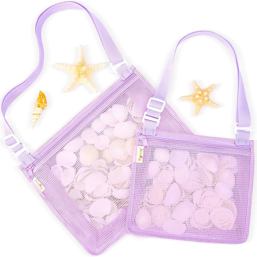 Tagitary Beach Toys Mesh Beach Shell Bags Sand Toys for Collecting Shells,Swimming Pool Treasure ... | Amazon (US)