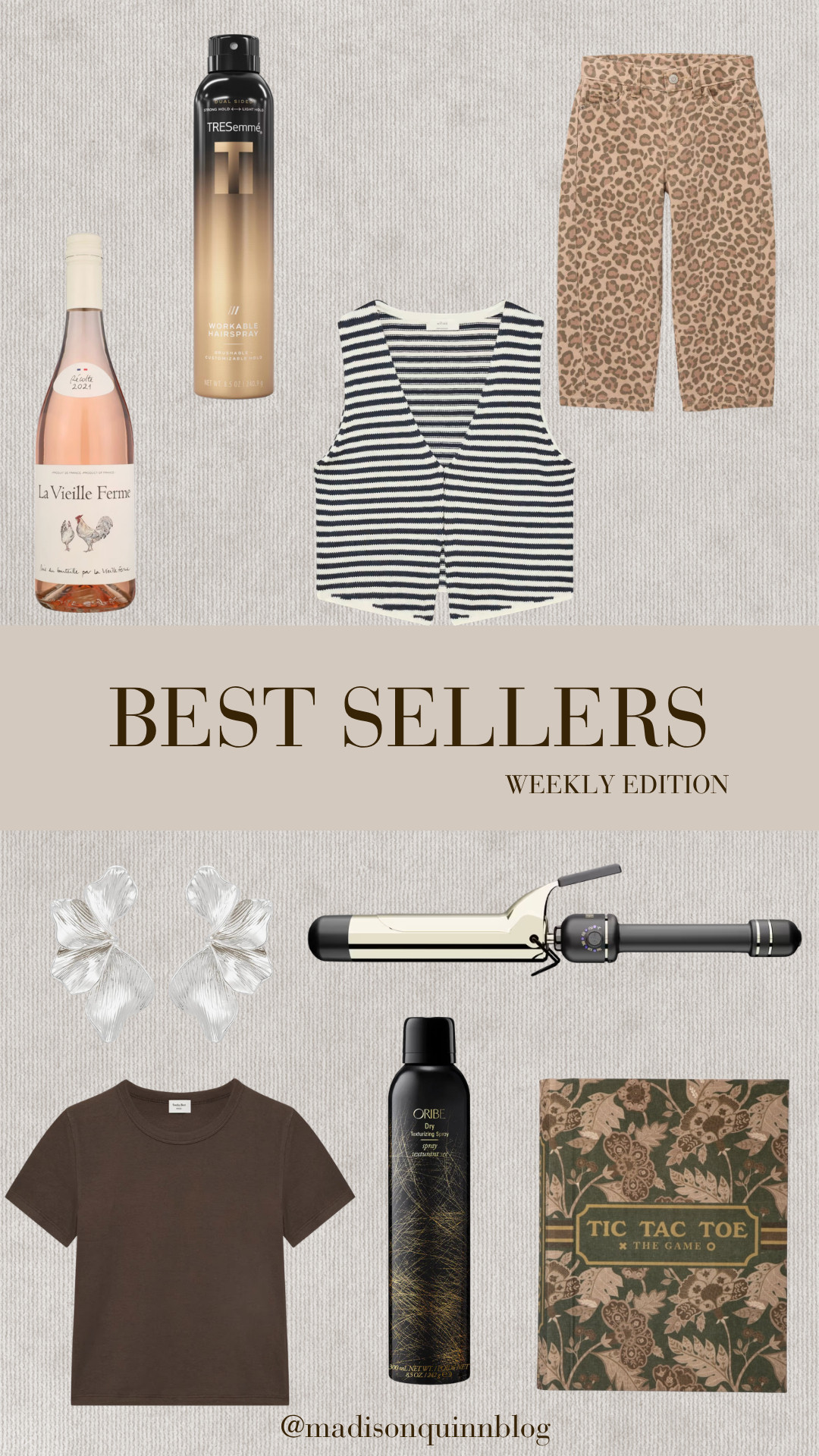 Here are the items you guys were loving this week!

wine hair products curling iron hair tool sweater vest toddler pants tee game best sellers 

 #LTKmomlife #LTKSeasonal #LTKHome
