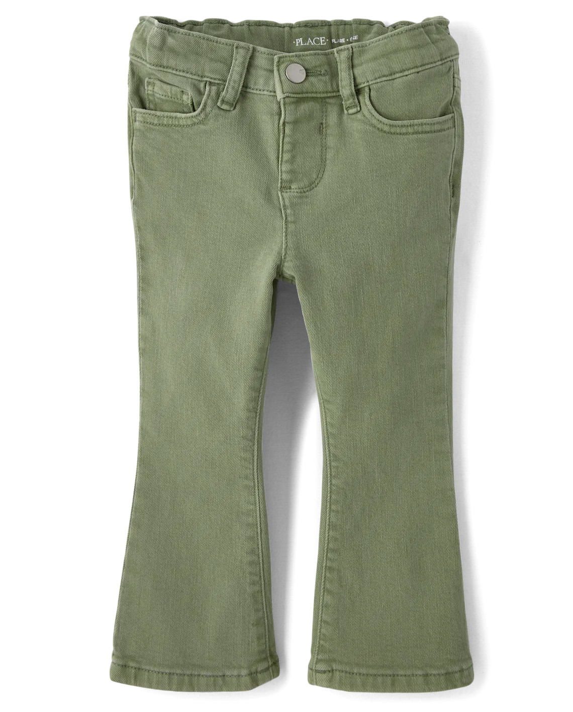 Toddler Girls Garment Dyed High Rise Flare Jeans - green | The Children's Place