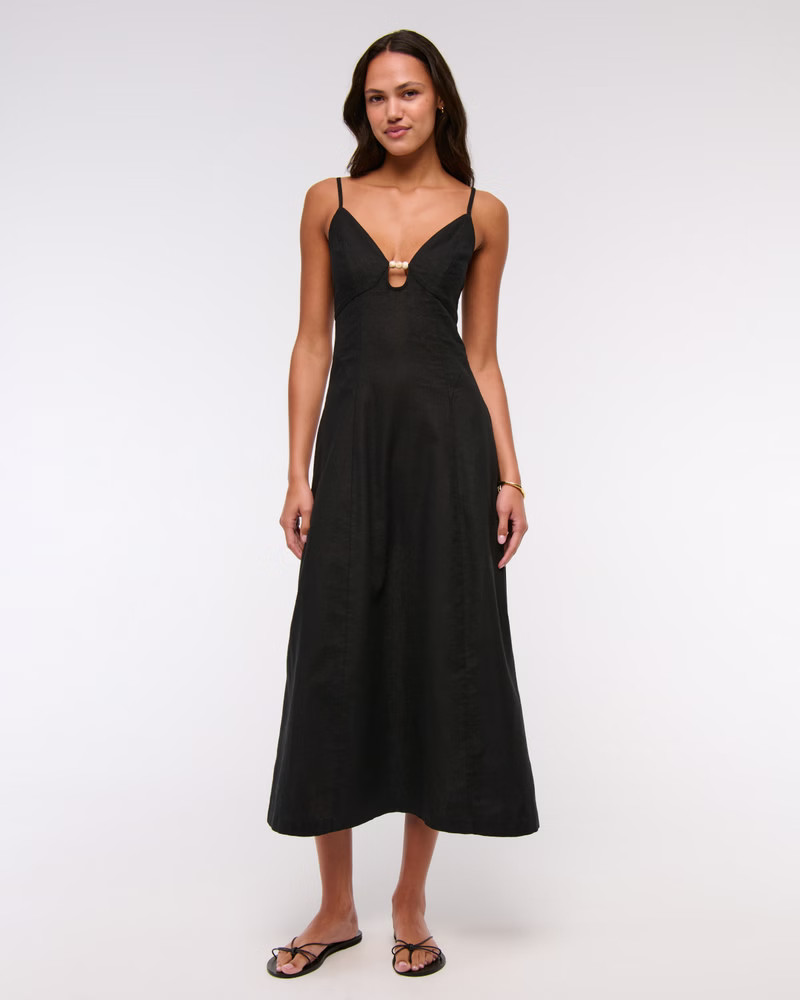 Beaded Flowy Midi Dress | Abercrombie & Fitch (US)