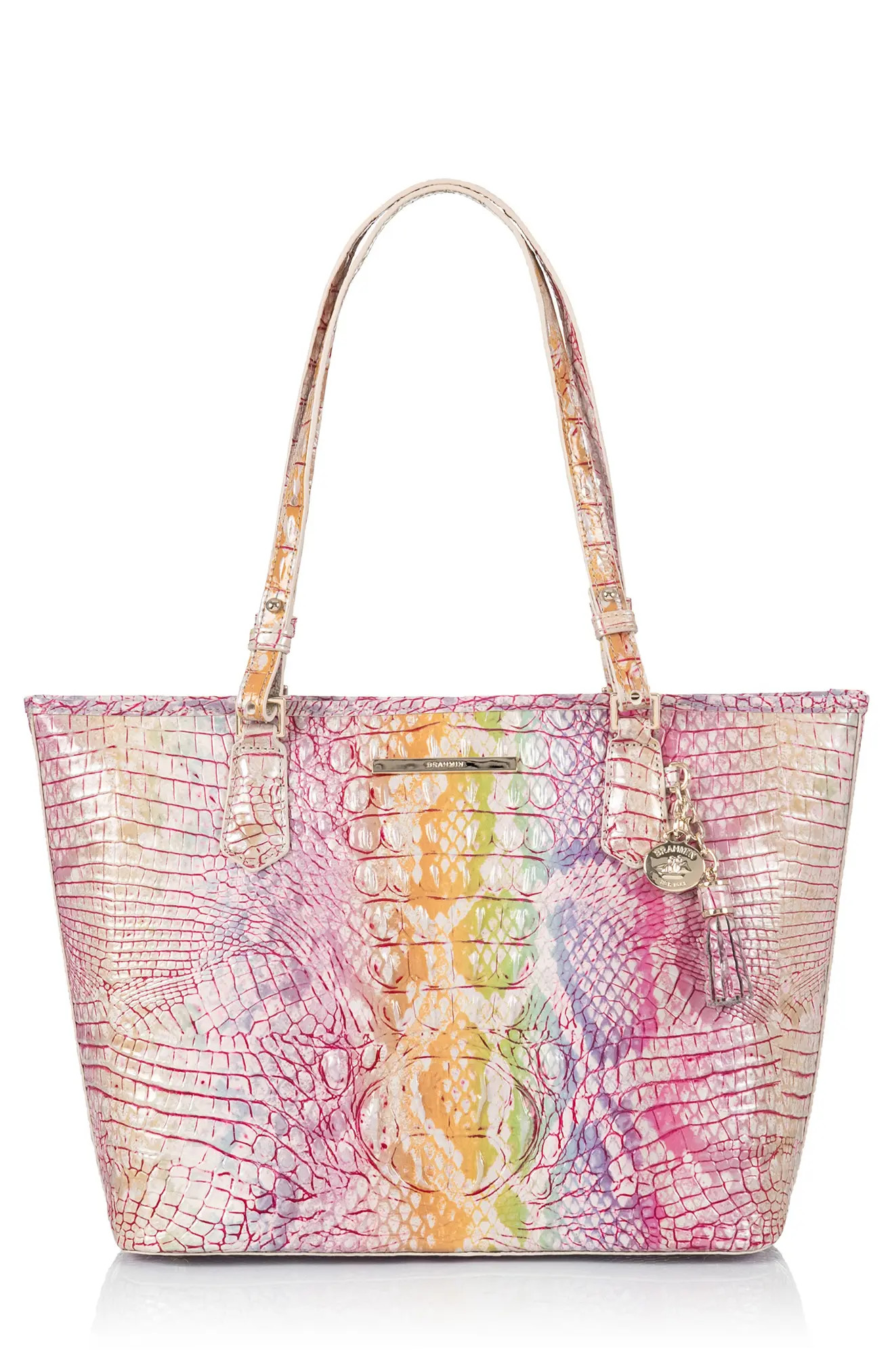 Brahmin Medium Asher Croc Embossed Leather Tote in Optimism at Nordstrom | Nordstrom