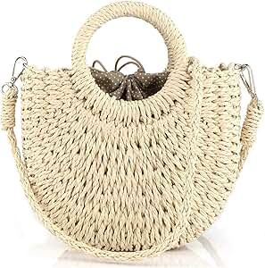 Women Straw Crossbody Bag Summer Beach Weave Shoulder Bag Rattan | Amazon (CA)