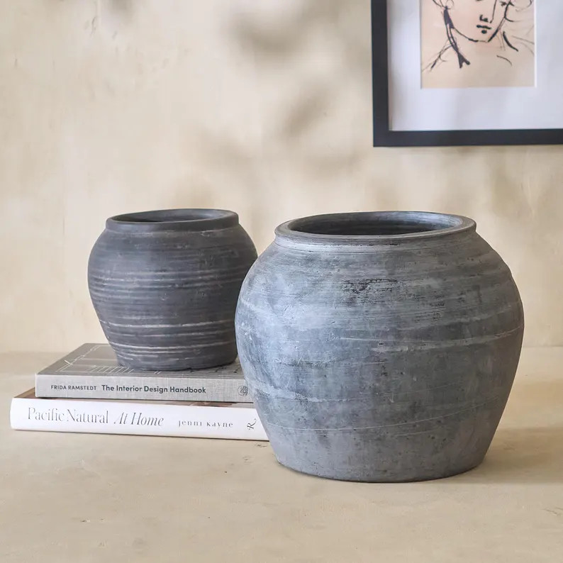 Vintage Earthenware Pot - Textured Clay Vase - Wabi-Sabi Vessel from China | Etsy (US)