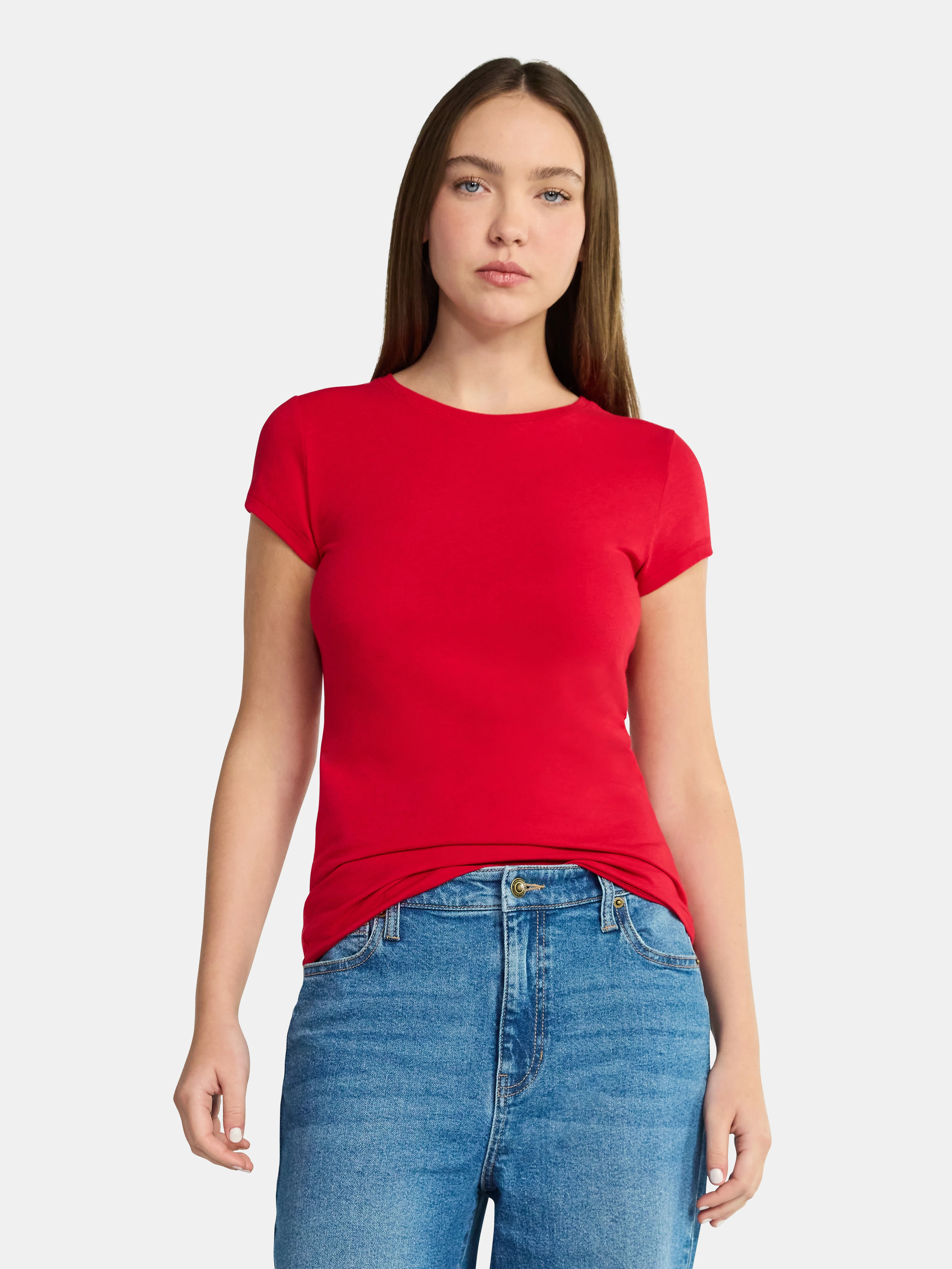 No Boundaries Crew Neck Tee with Short Sleeves, 1 or 3-Pack, Women\u2019s | Walmart (US)