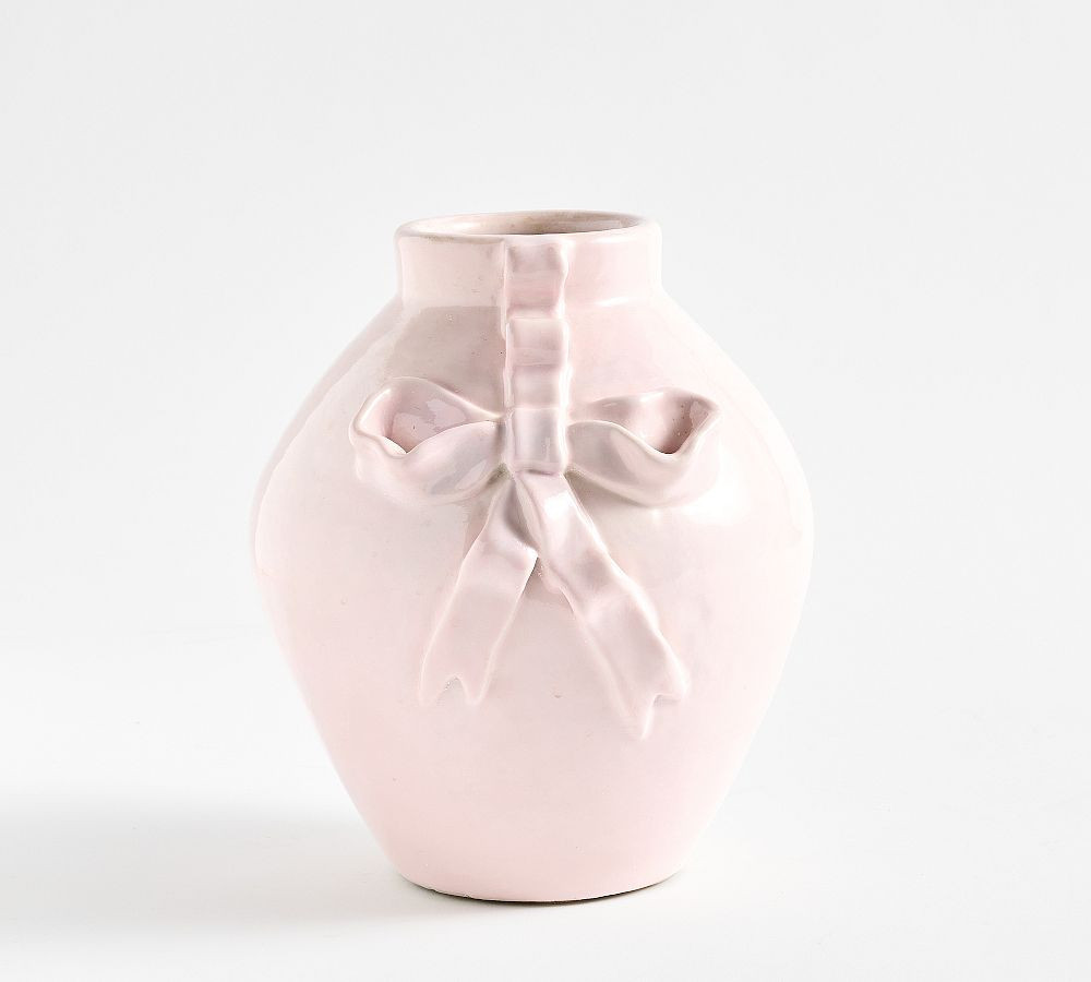 LoveShackFancy Pink Bow Vase | Pottery Barn (US)