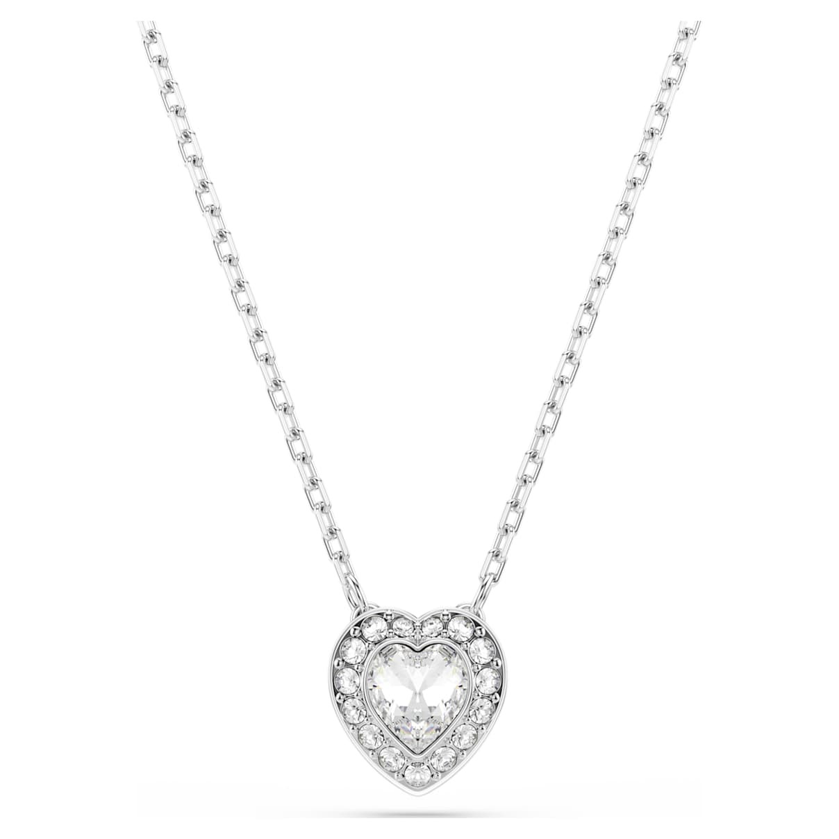 Ariana Grande x Swarovski pendant, Mixed cuts, Heart, White, Rhodium plated | SWAROVSKI