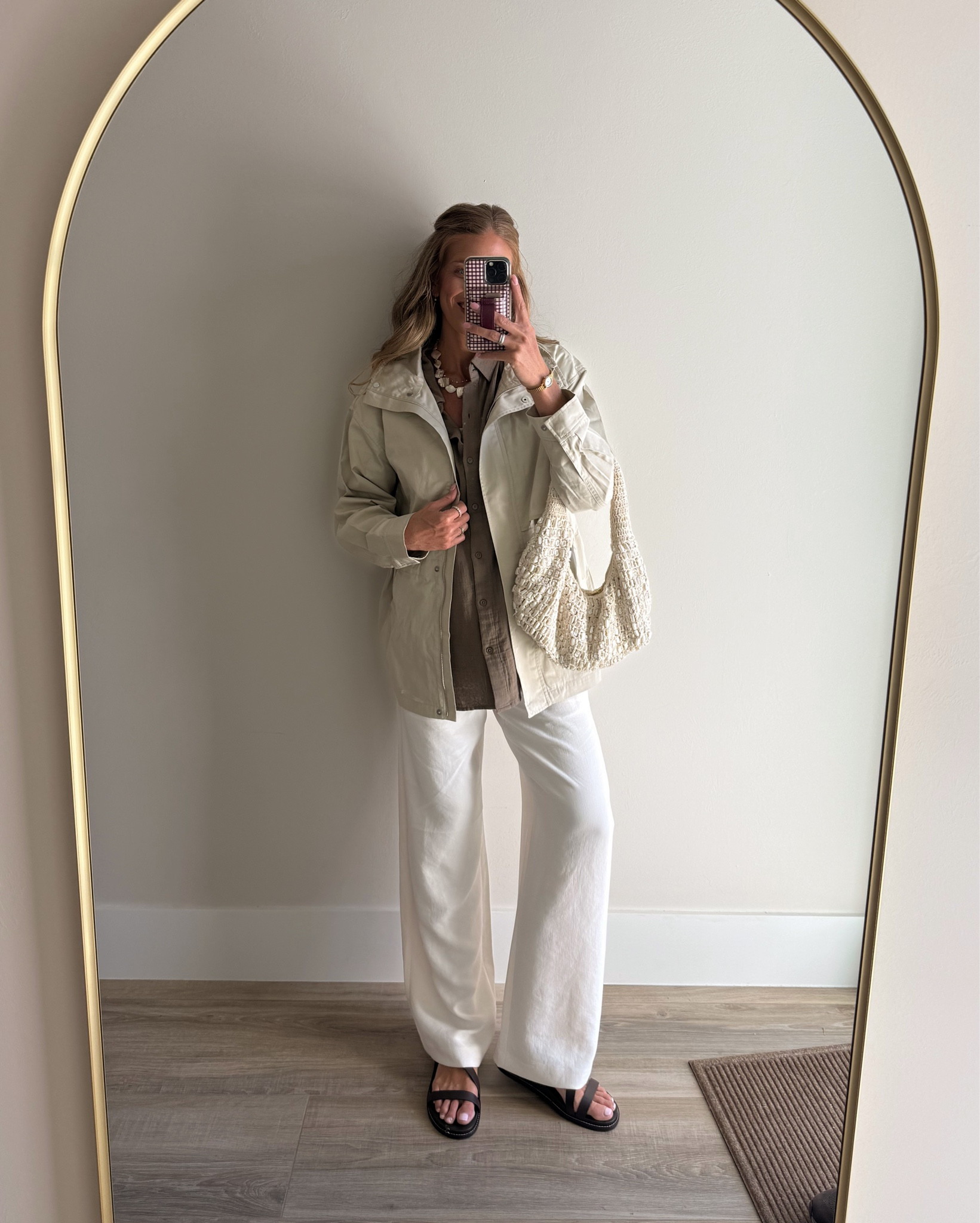 Wore this tonight to dinner while on vacation. Sizing below:
Pants: size medium long. Made of a material that’s almost impossible to wrinkle. I have yet to iron this pair. Not see through. I have in multiple colors. Linked similar as well. This is shade light birch

Size medium in jacket 

Top: size medium

@Aritzia  
 Lodge pant, Aritzia lodge pant, drawstring pants, bump friendly, tall girl friendly, tall sizes, beach vacation outfit

#LTKTravel #LTKootd #LTKTall