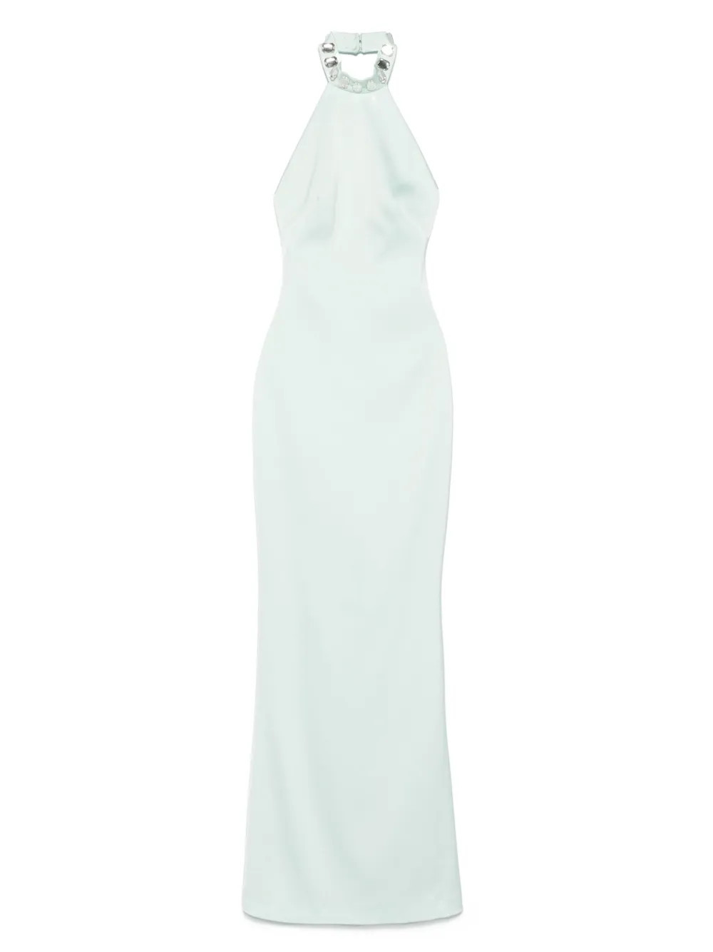 SILK LOVE & LACE embellished halter-neck dress - Green | Farfetch Global