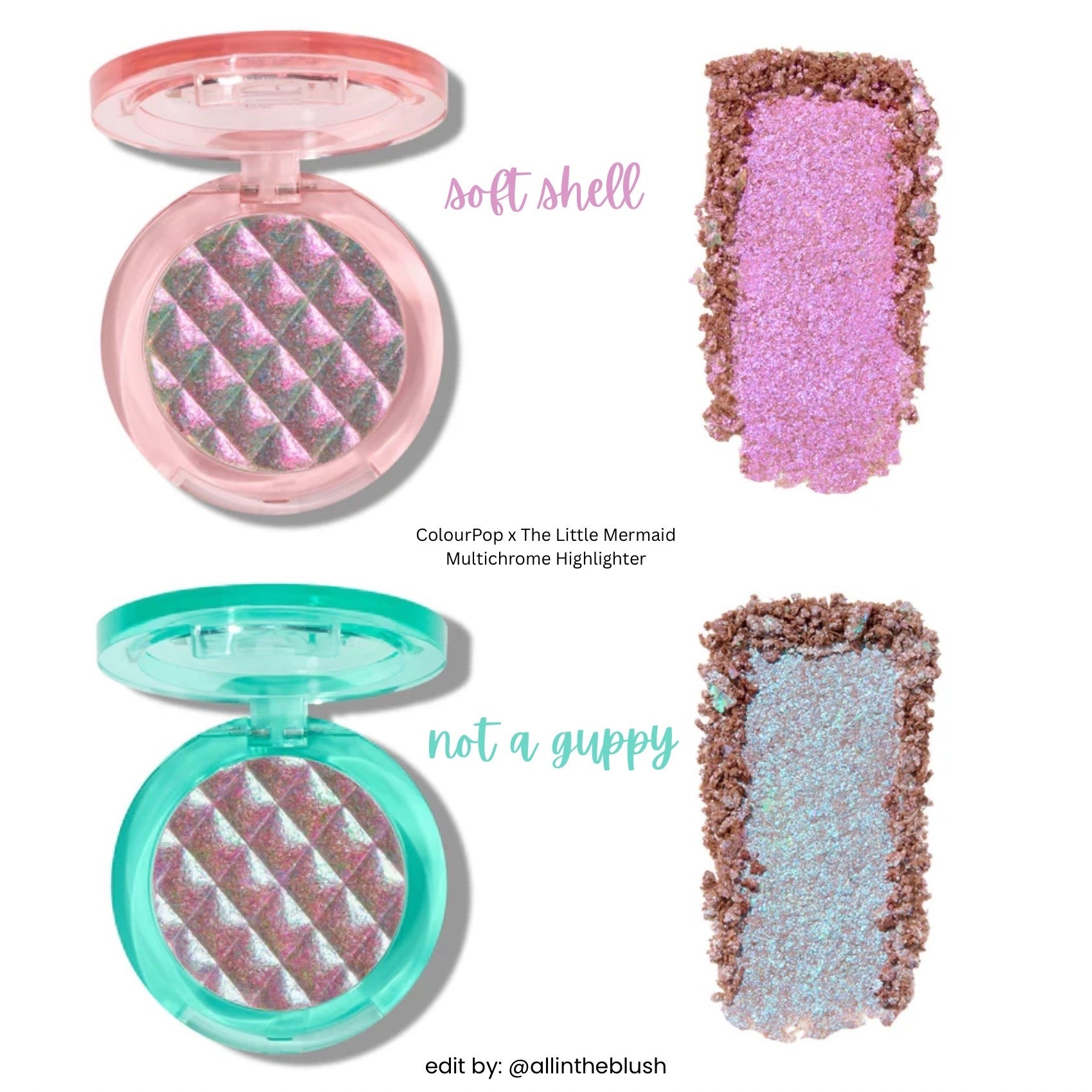 Soft Shell or Not a Guppy? Colourpop Disney The Little Mermaid Chromatic Highlighters🐠🦀